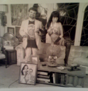 Brad Linaweaver with actress Leslie Culton at the Ackermansion.